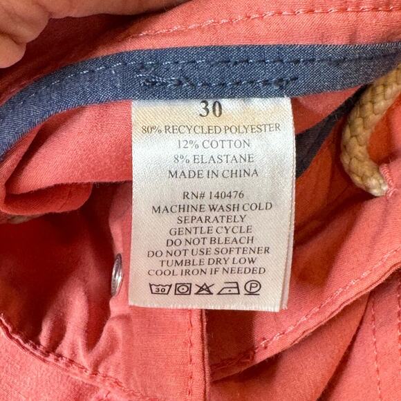 Faherty Men's All Day Shorts sz 30 color: sunrose cotton blend - Picture 6 of 9